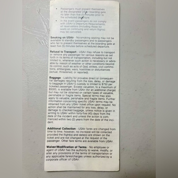 Vintage USAir Travel Passes Luggage Tag Ticket Jackets - Picture 10 of 13